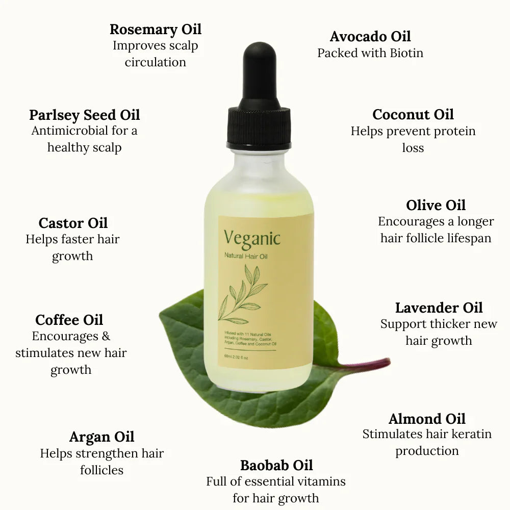 Veganic | Natural Hair Strengthening Oil – Helps Reduce Hair Loss